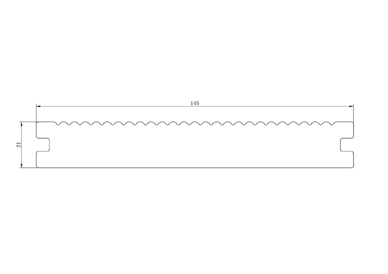 21mm x 145mm 实心木塑地板尺寸图